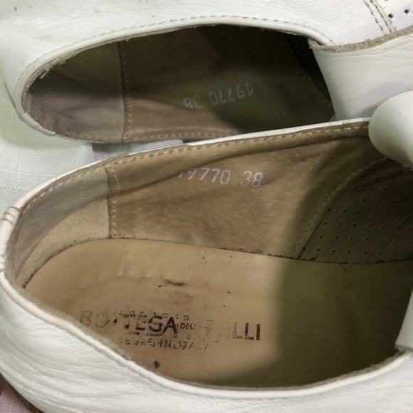 Leather White Fringe Lace Loafers 38 - Picture 7 of 8